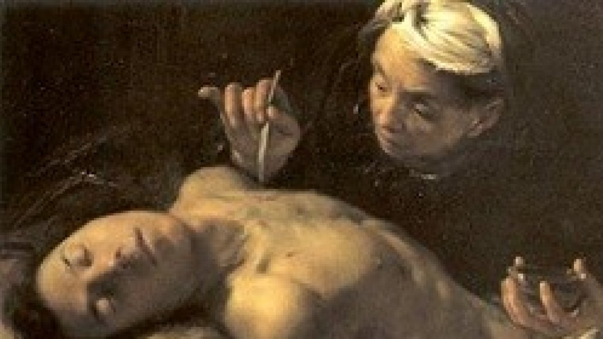 Santa Irene sana a Sebastián.