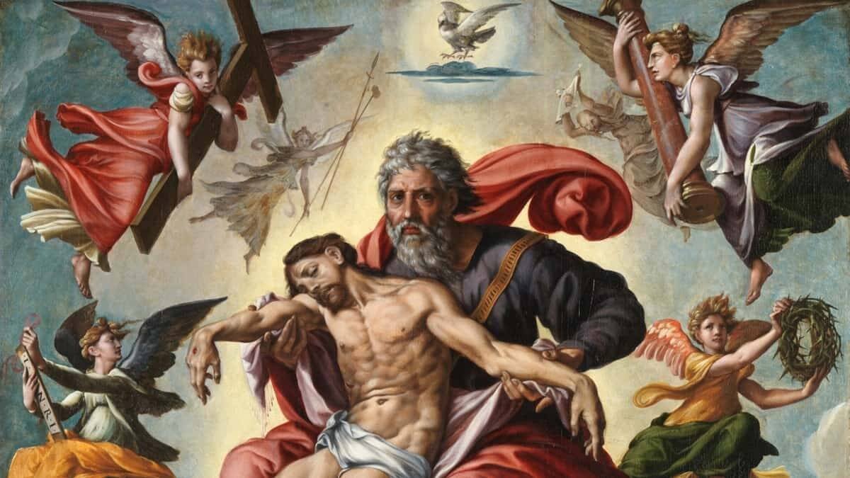 La infinita Inocencia de Dios fundamenta la infinita fecundidad de la Redención en beneficio de los hombres. 'La Santísima Trinidad' (detalle, 1540) de Jan Cornelisz Vermeyen. Museo del Prado.