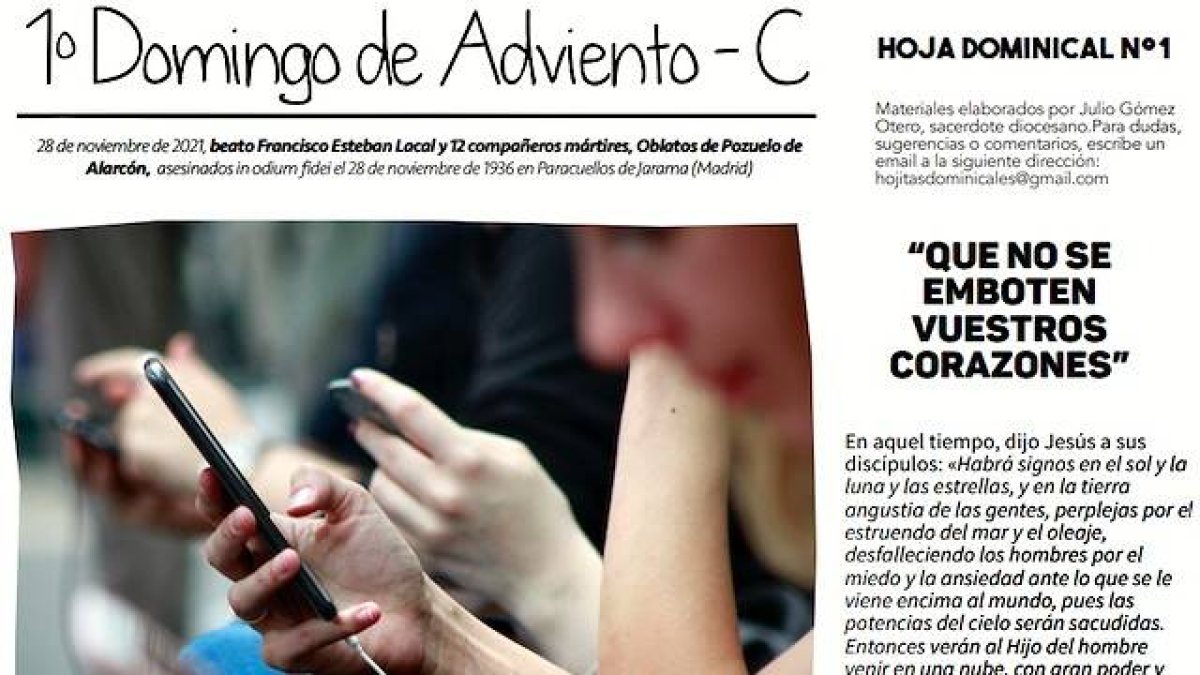 La Hoja Dominical de ReL nace con el inicio del año litúrgico, este primer domingo de Adviento.