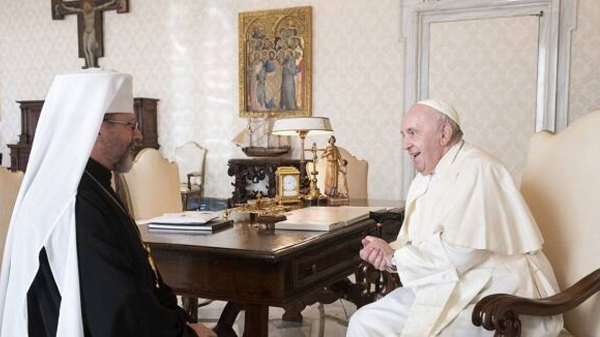 El Papa Francisco recibe al arzobispo mayor Shevchuk por primera vez desde que empezó la guerra en febrero
