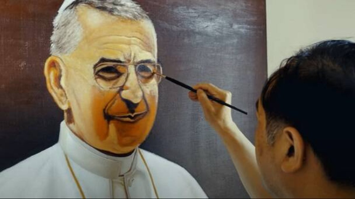 Juan Pablo i pintado por el reputado artista chino Yan Zhang
