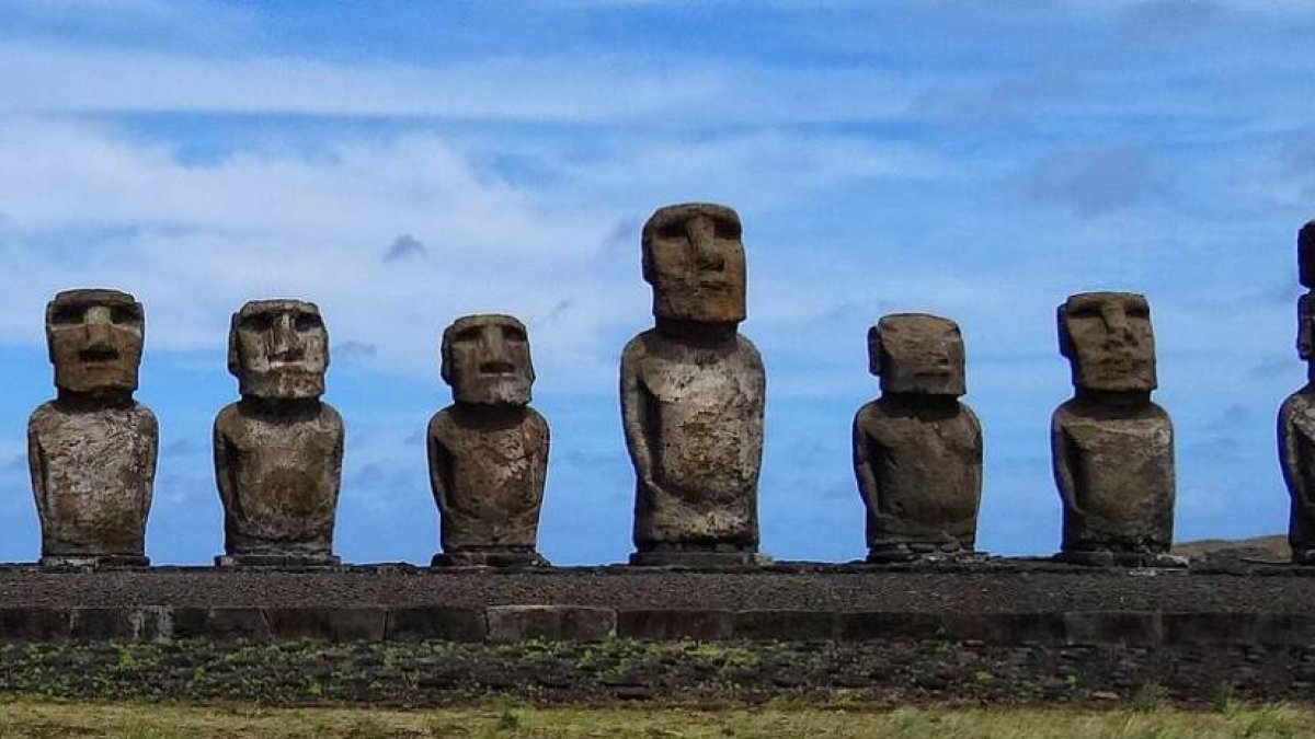 Moais en la Isla de Pascua
