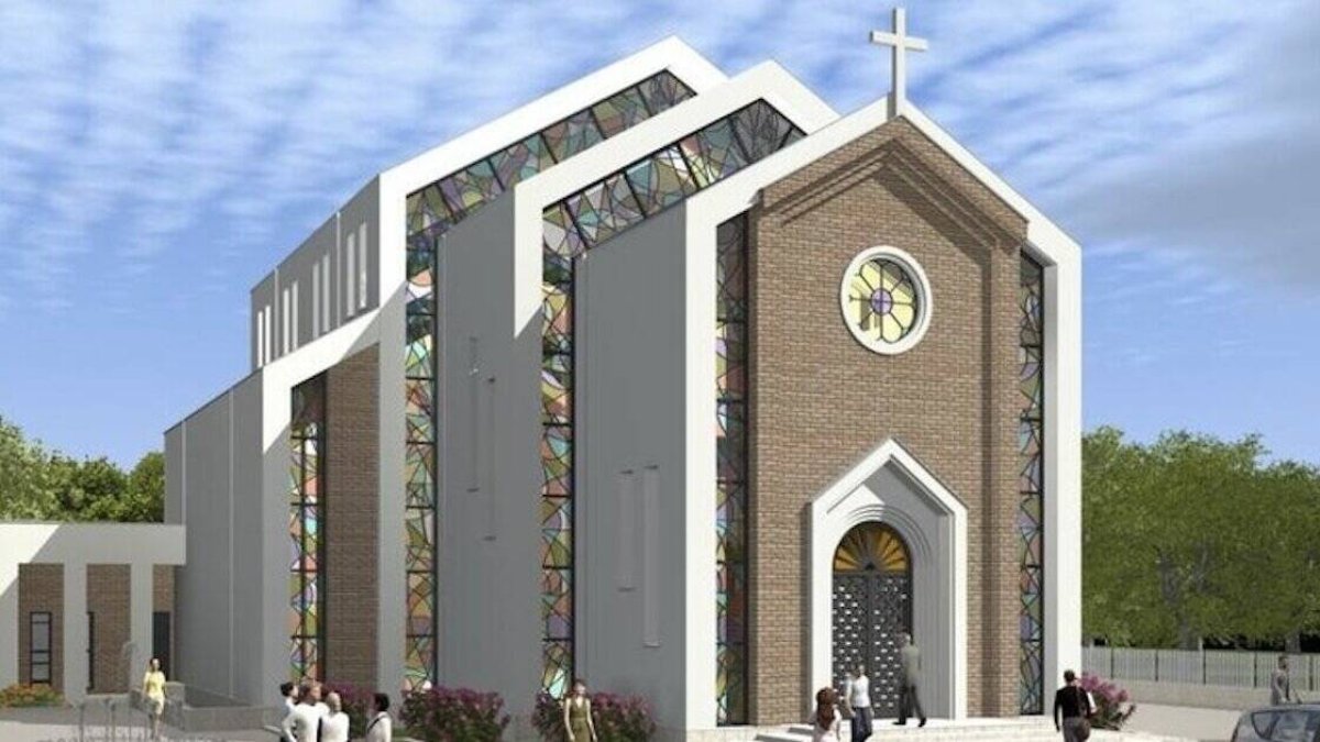 La primera piedra del templo fue bendecida por el propio Papa en su reciente visita a Kazajistán (Foto: Proyecto del edificio).