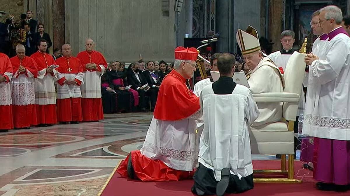 Francisco recordó a los cardenales el ejemplo de vida cristiana de los laicos en el mundo. En la foto, con el cardenal Leonardo Steiner, arzobispo de Manaos (Brasil).