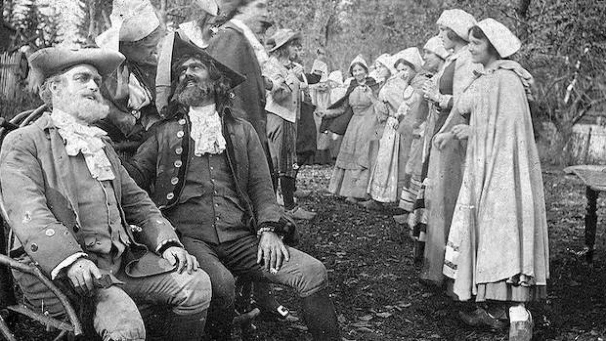 Una escena de la película «Evangeline», de 1913, basada en el poema narrativo de Longfellow, un escritor no católico de sorprendente cercanía al catolicismo.