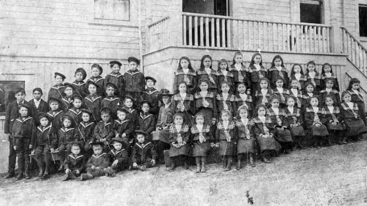 Alumnos de la Escuela Residencial India St Paul, en la ciudad de North Vancouver, en torno a 1905. Foto: Museum & Archives of North Vancouver.