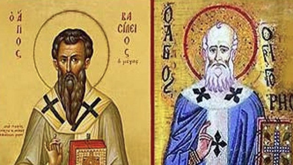 De izquierda a derecha: San Basilio y San Gregorio.