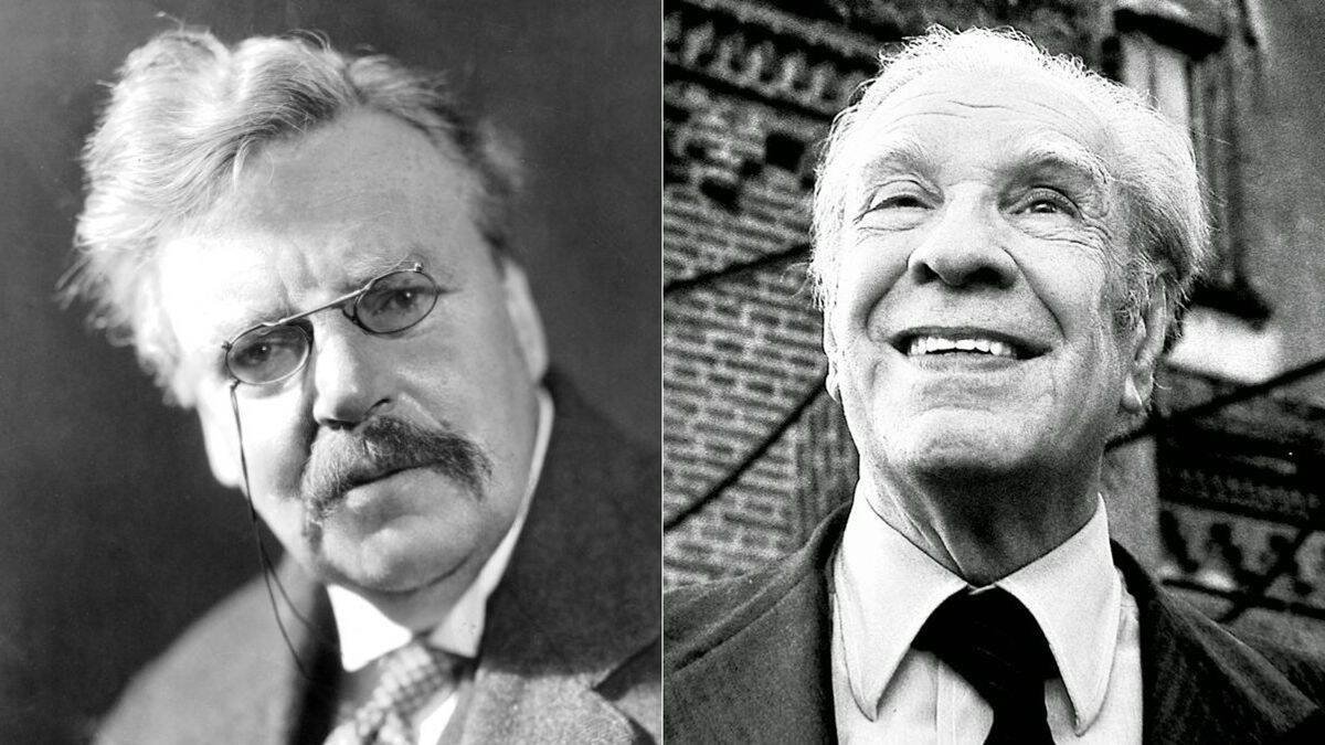 Jorge Luis Borges (1899-1986) -a la derecha- ha sido uno de los grandes impulsores de Gilbert Keith Chesterton (1874-1936) en español, sin ser capaz de penetrar en lo más profundo de su obra.