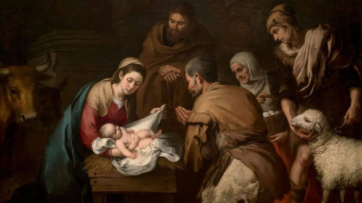 Los pañales usados del Niño Jesús contienen una enseñanza política. 'Adoración de los pastores' (c. 1650) de Bartolomé Esteban Murillo. Museo del Prado.