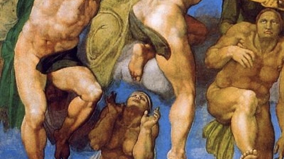 Escena del Juicio Final en la que se observa el trabajo de Da Volterra.