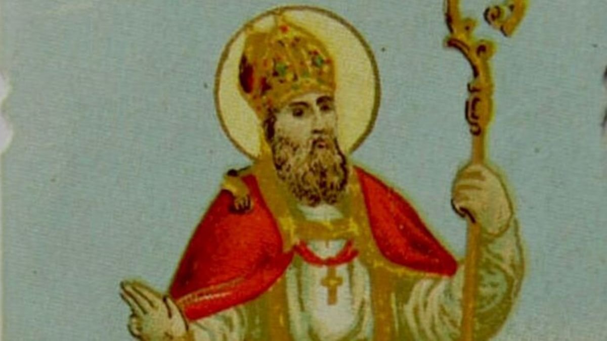 San Ansovino de Camerino, en una estampa de su devoción.