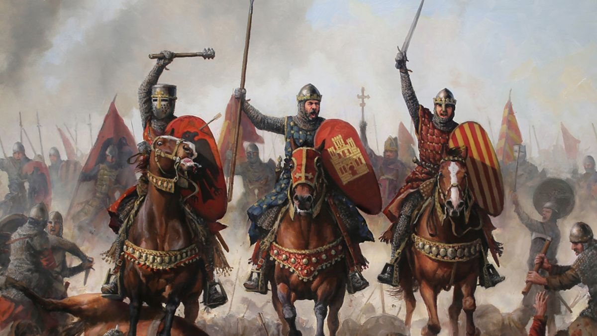 El Soldado quiere cargar teniendo a su lado camaradas de armas, aunque no coincida con ellos en todo ni sean perfectos. 'La carga de los tres reyes' de Augusto Ferrer-Dalmau muestra a Alfonso VIII de Castilla, Pedro II de Aragón y Sancho VII de Navarra en la batalla de las Navas de Tolosa, el 16 de julio de 1212.