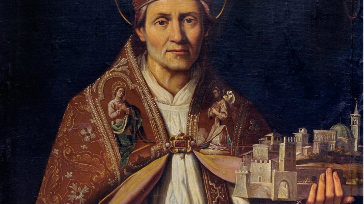 San Celestino V, el monje que hicieron Papa y luego abdicó... cuadro atribuido a Bedeschini Giulio Cesare, de inicios del XVII