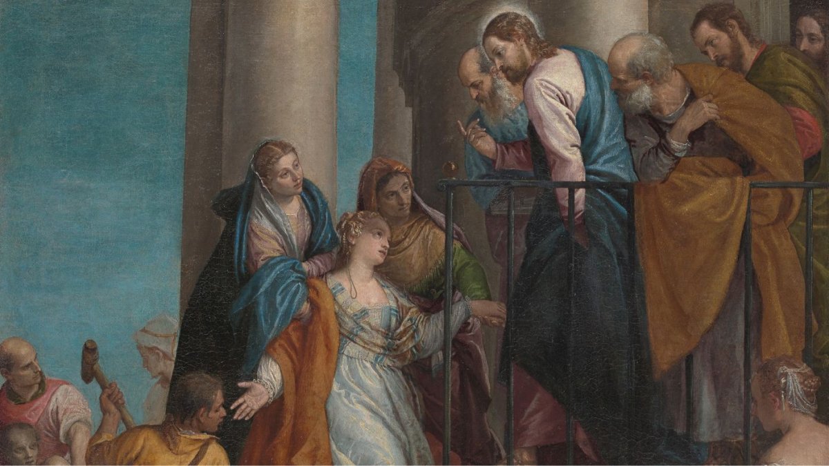 Paolo Veronese representó en 1560 la curación de la hemorroísa, que tocó a Jesús: uno de sus milagros donde más visible se hace el misterio de la Encarnación.