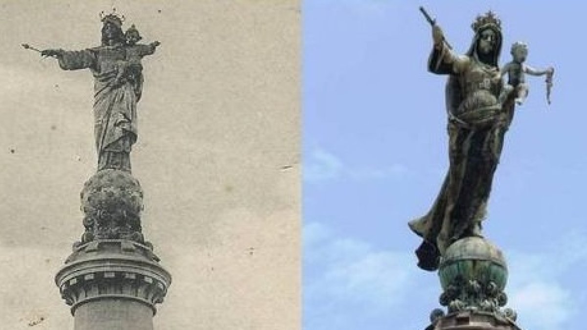La que sí destruyeron fue la imagen que coronaba la iglesia de la Mercé de Barcelona.