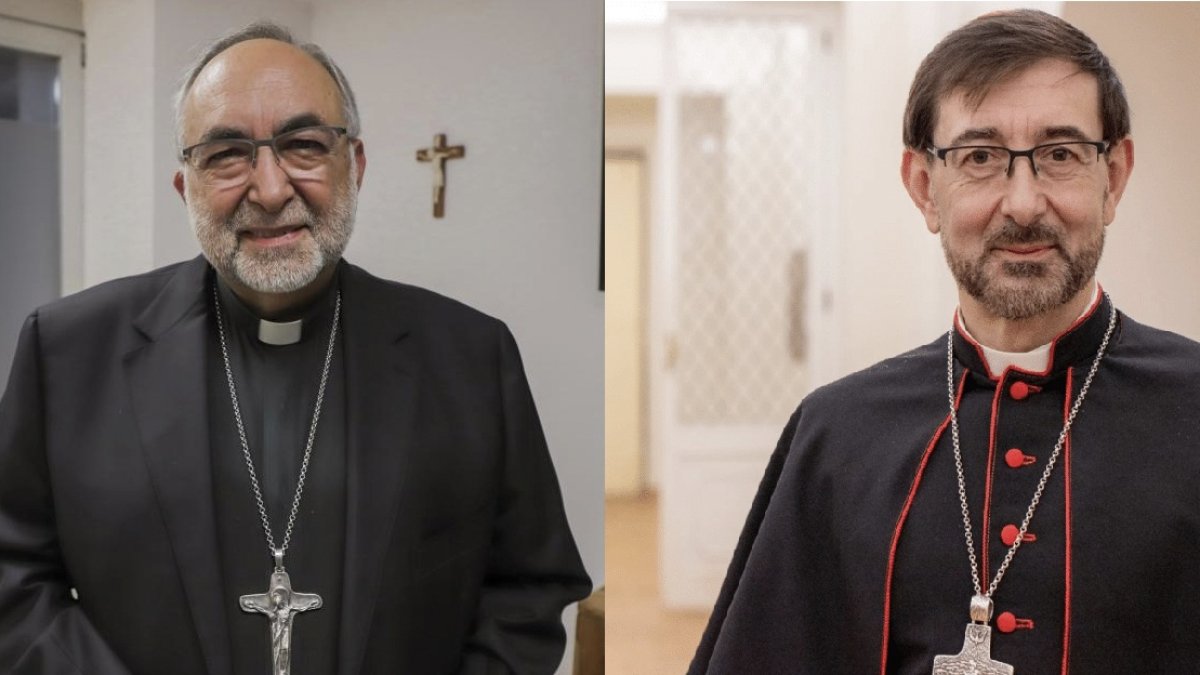 El arzobispo de Oviedo, Jesús Sanz Montes, y el de Madrid, José Cobo.