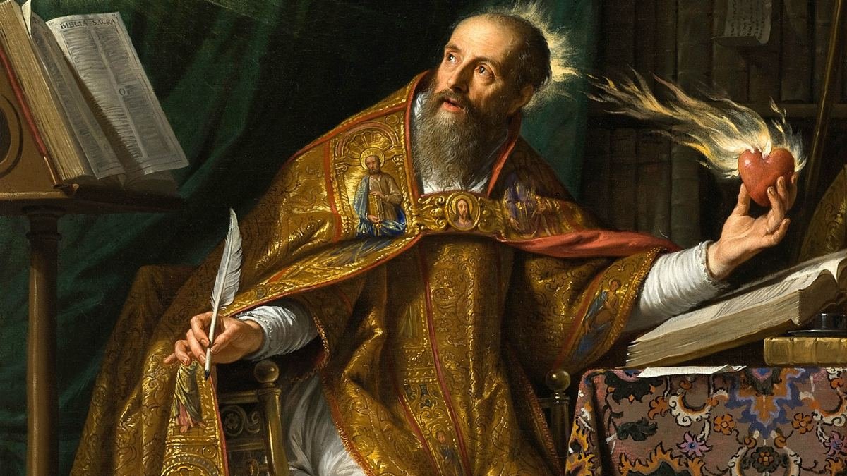 San Agustín, iluminado por la Verdad en el óleo de 1650 de Philippe de Champaigne que se conserva en el Los Angeles County Museum of Art.