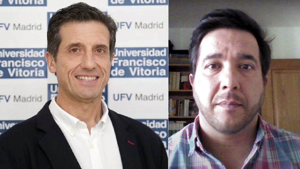 El catedrático José Ángel Agejas, a la izquierda, y el sacerdote José Castro Cea, a la derecha.