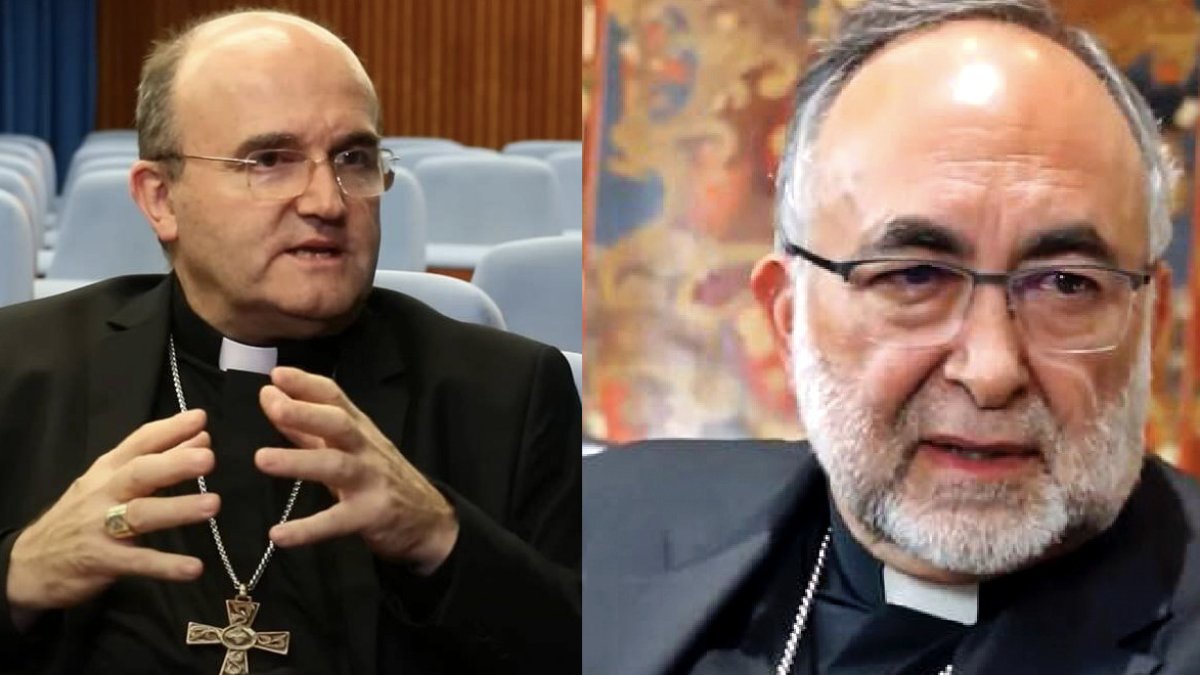 Munilla, obispo de Orihuela-Alicante, a la izquierda, y Sanz Montes, de Oviedo.