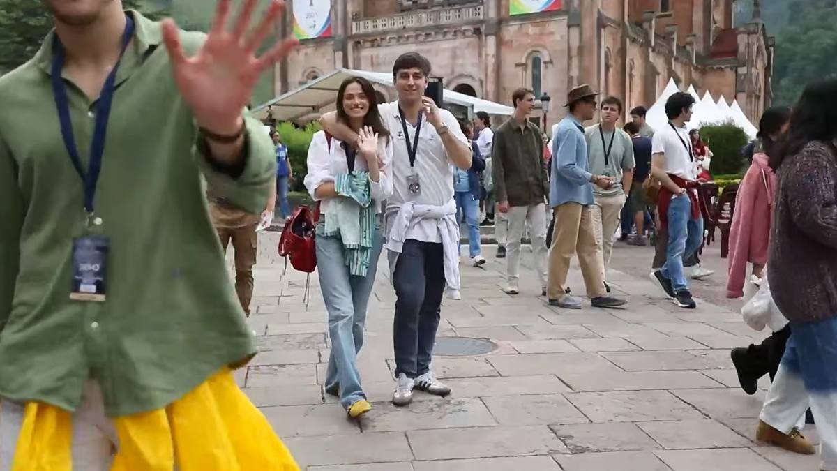 Una escena de la JEMJ de 2025 en el santuario de Covadonga.