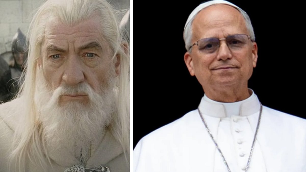 El actor Ian McKellen interpreta a Gandalf el Blanco en El Retorno del Rey... y el Papa también es un maestro de blanco