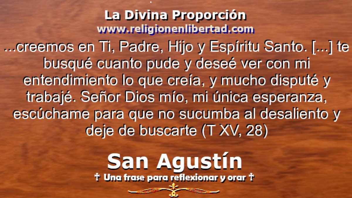 🔹San Agustín. ( De Trinitate XV, 28 )🔹