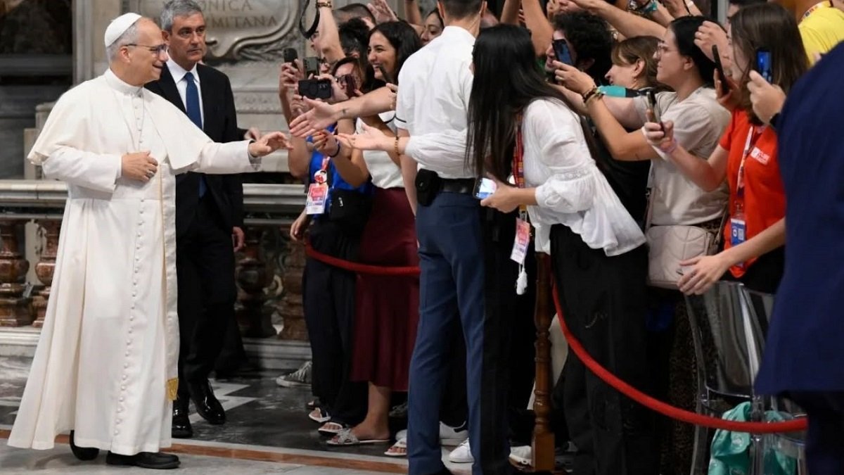 León XIV en el Jubileo de los Influencers en Roma en julio de 2025