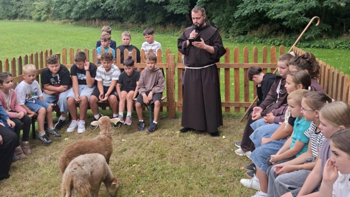 Este año, la catequesis se desarrolla en torno a un nuevo escenario: un corral lleno de ovejas.