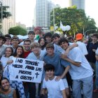 Un grupo de jóvenes en la Vigilia del sábado.