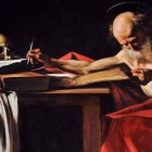 'San Jerónimo escribiendo' (1605) , de Caravaggio. Galería Borghese de Roma.