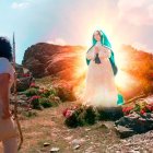 La aparición de la Santísima Virgen a Juan Diego, en una escena de 'Guadalupe, Madre de la Humanidad'.