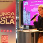 María Torrego, Presidenta de Fundación REDMADRE durante su intervención en el desayuno de prensa de presentación del Mapa de la Maternidad 2021 celebrado en Comet Retiro.
