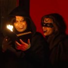 Una escena en las calles de Benevento durante el reciente festival de brujas.