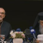 El cardenal Pizzaballa y Teófilo III, durante una reciente rueda de prensa.