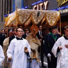 Un instante de la procesión eucarística del Instituto Napa, en Nueva York, el pasado 14 de octubre.