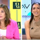 Ana Rosa Quintana felicita a Patricia Pardo por haber sido elegida como conductora del encuentro de León XIV en el Santiago Bernabéu