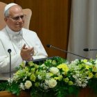 León XIV en la presentación de su encíclica Magnifica Humanitas, la primera que un Papa presenta en persona