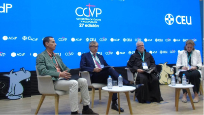 Enrique Solano, Javier Pérez Castells, fray Lluis Oviedo, María de Ujue Moreno.