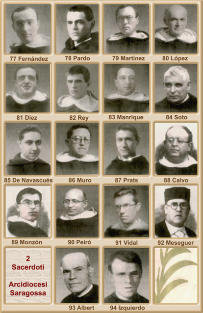Los 233 beatificados en 2001: 18 dominicos y 2 diocesanos de Zaragoza..