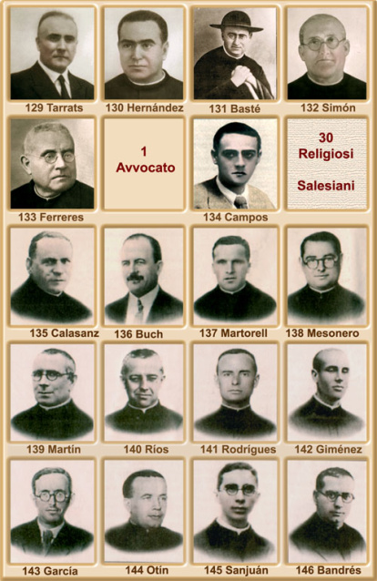 Los 233 beatificados en 2001: 1 laico abogado; 30 salesianos.