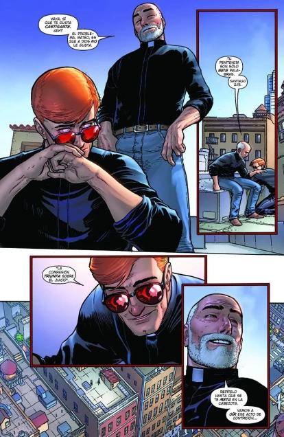 Matt Murdock sacerdote y el padre Javi en la serie de cómics Daredevil de 2023