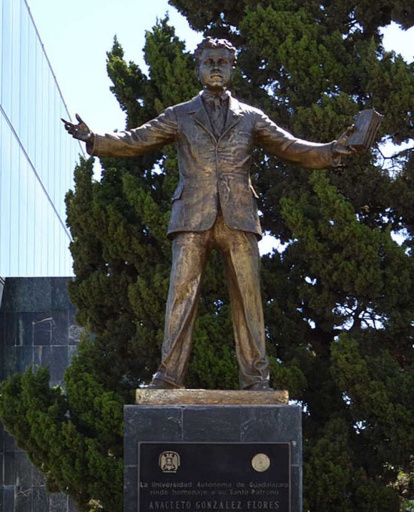 Escultura del Beato en la Universidad Autónoma de Guadalajara (México).