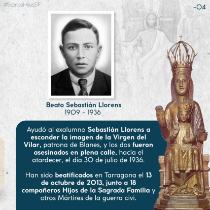 El beato Sebastián Llorens, asesinado junto a su maestro.