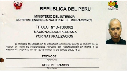 Documentación que acredita la nacionalidad peruana del Papa.