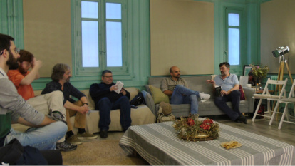 El teólogo Abel de Jesús (con zapatillas blancas) en el encuentro de la Asociación Tolkien Católica en el BoscoEspacio