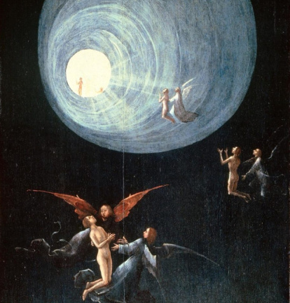 Esto lo he visto yo en mi ECM, dijo Mª José Luciáñez; es la Ascensión al Empíreo, del pintor El Bosco, año 1490