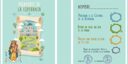En 2025 la catedral de Madrid se ha inventado unos Pasaportes de Peregrino de la Esperanza para los niños que visiten la imagen