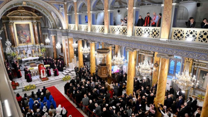 León XIV, en la catedral del Espíritu Santo en Estambul.
