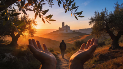 Olivos umbros al crepúsculo: testimonio de sencillez.