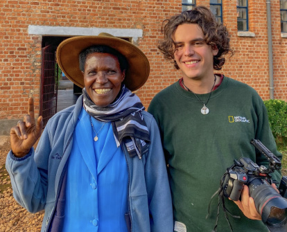 Héctor durante el rodaje del documental.